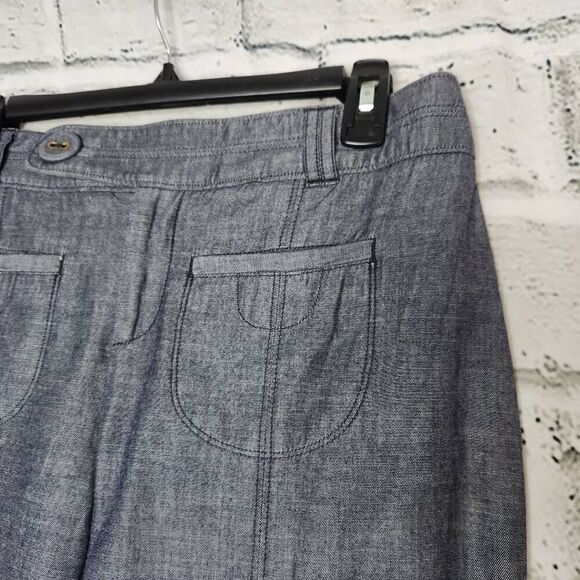 Elevenses Womens Gray Cotton Textured Wide Leg Pants Size 6 - Picture 5 of 12